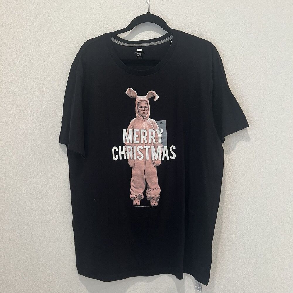 Old Navy Collectabilitees Men’s XL Merry Christmas T Shirt Grunge Bunny Funny